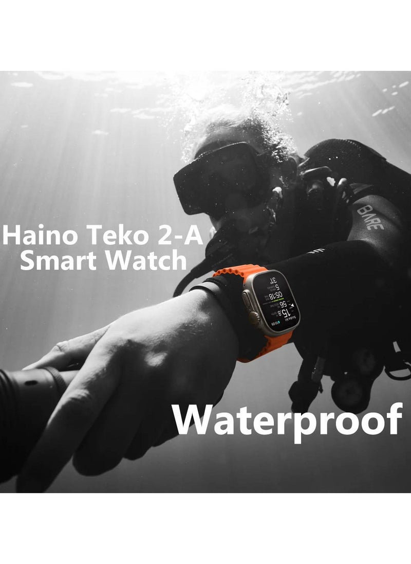 Haino Teko 2 A Smartwatch With Waterproof Full Screen AMOLED Display 20 Days Battery Life and 3 Pair Straps Designed For Ladies and Gents Black