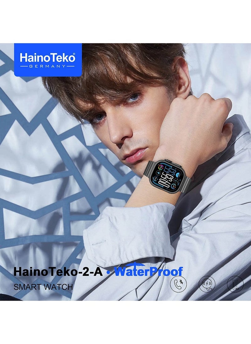 Haino Teko 2 A Smartwatch With Waterproof Full Screen AMOLED Display 20 Days Battery Life and 3 Pair Straps Designed For Ladies and Gents Black