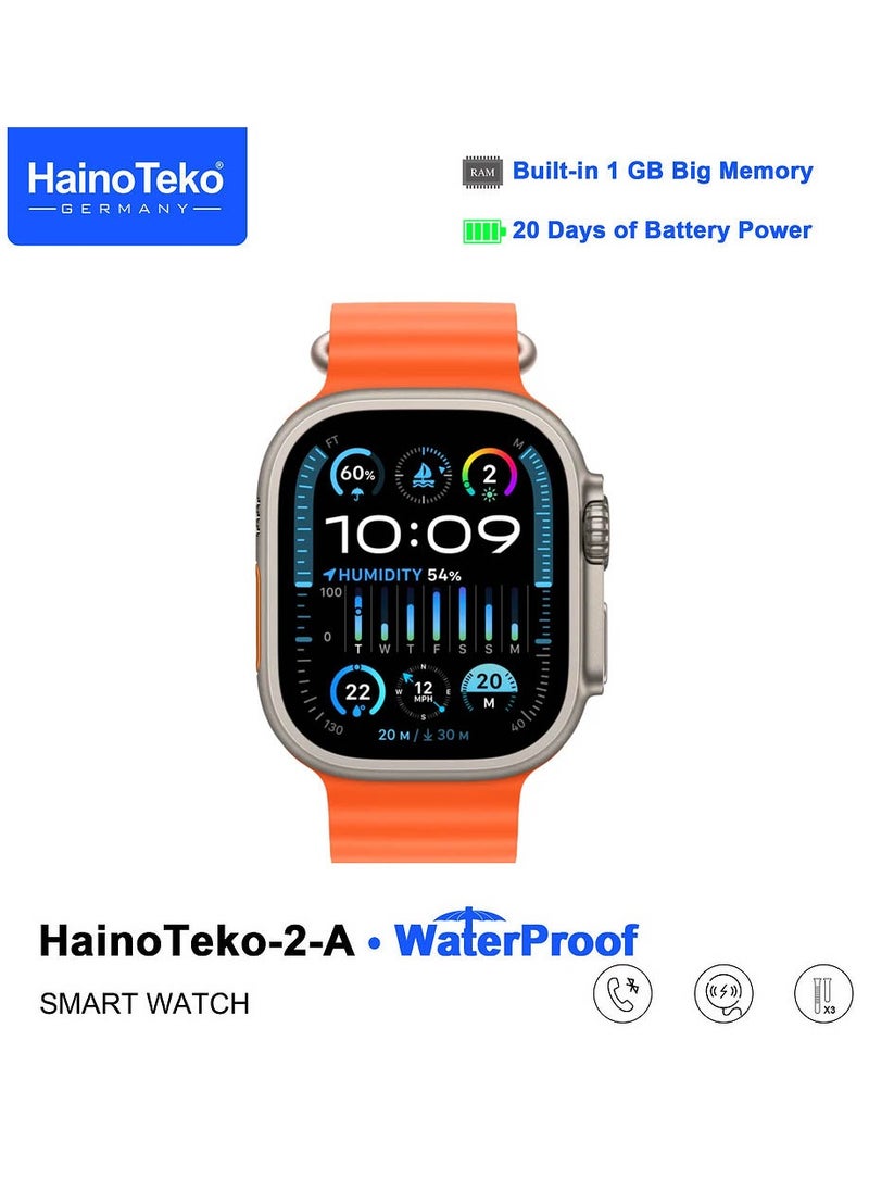 Haino Teko 2 A Smartwatch With Waterproof Full Screen AMOLED Display 20 Days Battery Life and 3 Pair Straps Designed For Ladies and Gents Silver