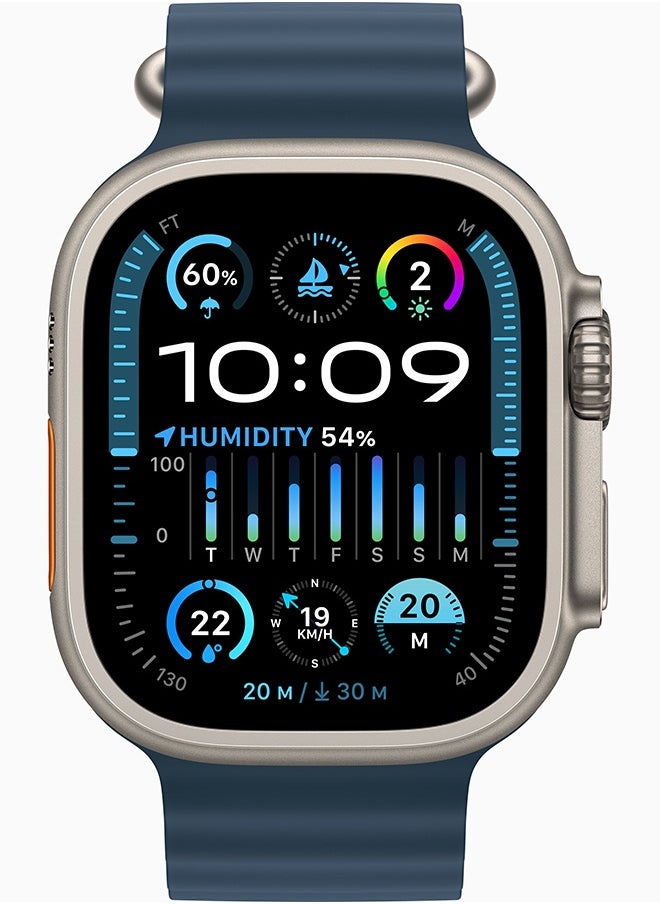 Watch Ultra 2 GPS + Cellular, 49mm Titanium Case With Blue Ocean Band