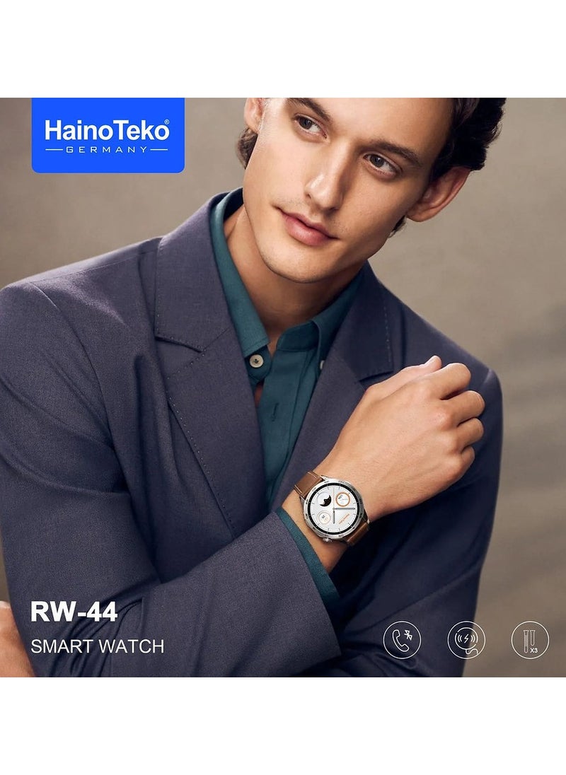 Haino Teko RW-44 GT4 Smart Watch AMOLED Display 3 Pair Straps Wireless Charger