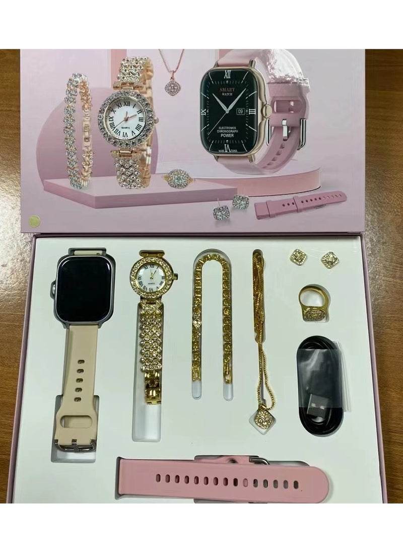 A58 plus smart watch women's jewelry diamond set 8-in-1 Bluetooth sports watch