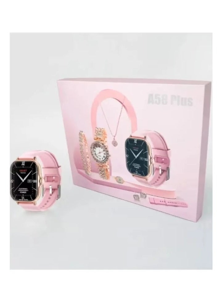 A58 plus smart watch women's jewelry diamond set 8-in-1 Bluetooth sports watch