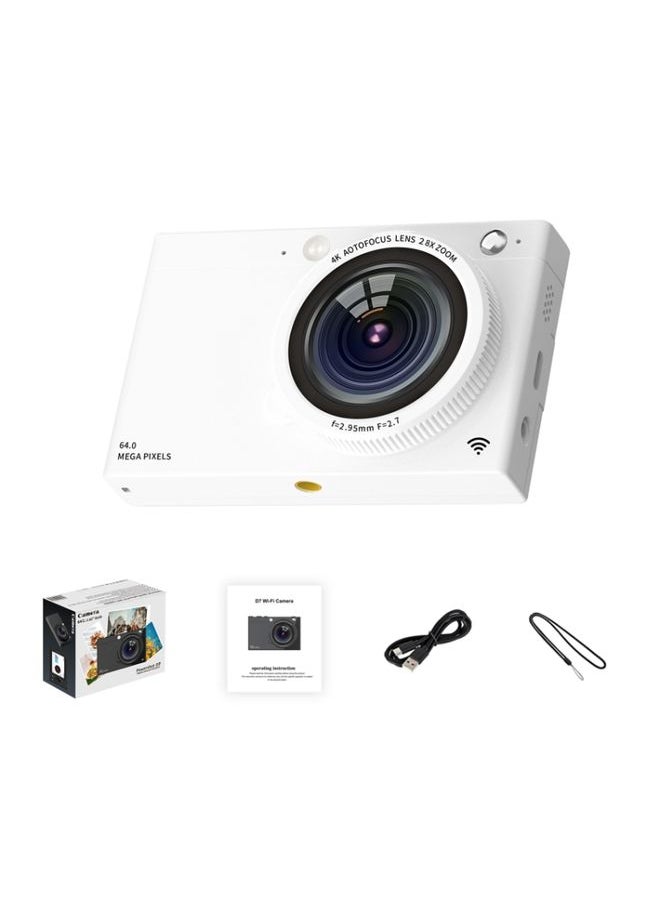 High-Definition CCD Digital Camera 64 Million WiFi Card Camera, Color: White