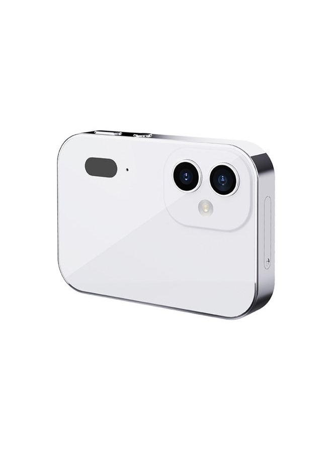 D6 CCD HD Digital Camera Movie Music Smart Camera Touch Screen Student Card Video Recorder, Excluding Memory(White)