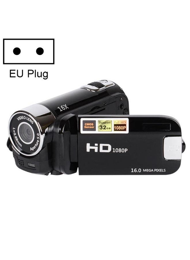 16X Digital Zoom HD 16 Million Pixel Home Travel DV Camera, EU Plug(Black)