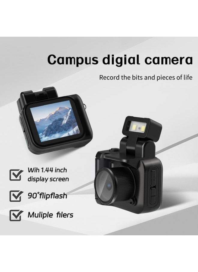 Y4000 Mini Camera 1080P HD Digital Camera with Screen Portable Retro Travel Vlog Student Small Camcorder (Black)