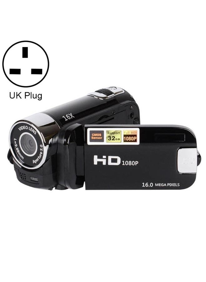 16X Digital Zoom HD 16 Million Pixel Home Travel DV Camera, UK Plug (Black)