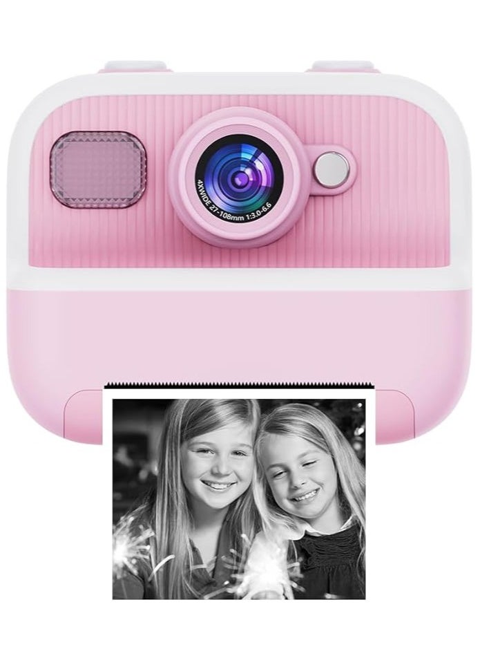 REBEL Kids Instant Camera M8 Photo Camera for Children Print Camera 32GB Storage 48MP Cameras 1080p Video 3 Photo Rolls 5 Coloring Pens