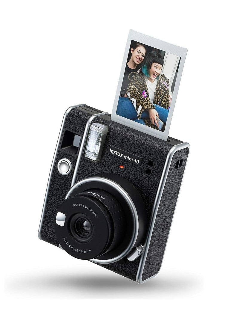 Instax Mini 40 Instant Camera, Black with 10 Mini Sheet