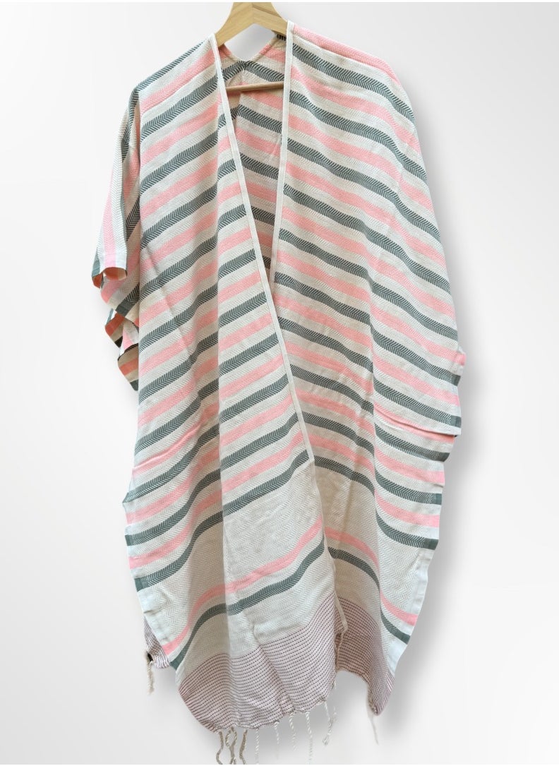 Ocean Breeze Cover-Ups Wavelux Poncho Light Pink Grey