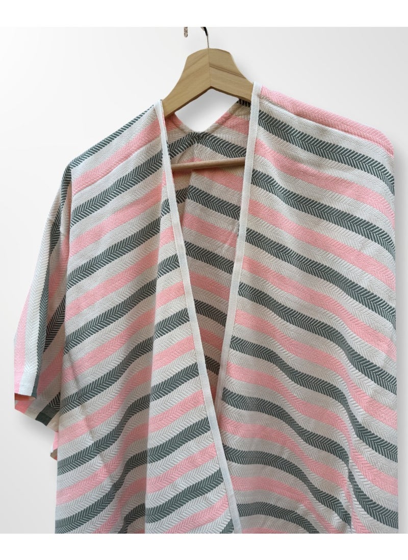 Ocean Breeze Cover-Ups Wavelux Poncho Light Pink Grey