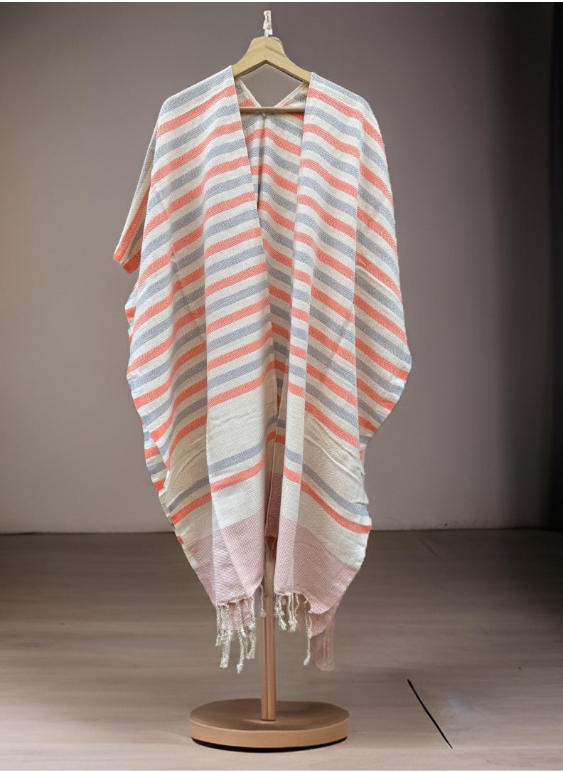 Ocean Breeze Cover-Ups Wavelux Poncho Grey Orange