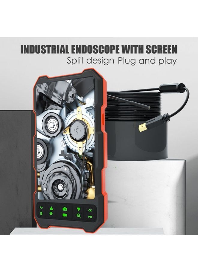 T21 4.5 inch IPS Color Screen 3.9mm Single Camera Split Hard Cable Industrial Endoscope, Length:3.5m(Black Red)