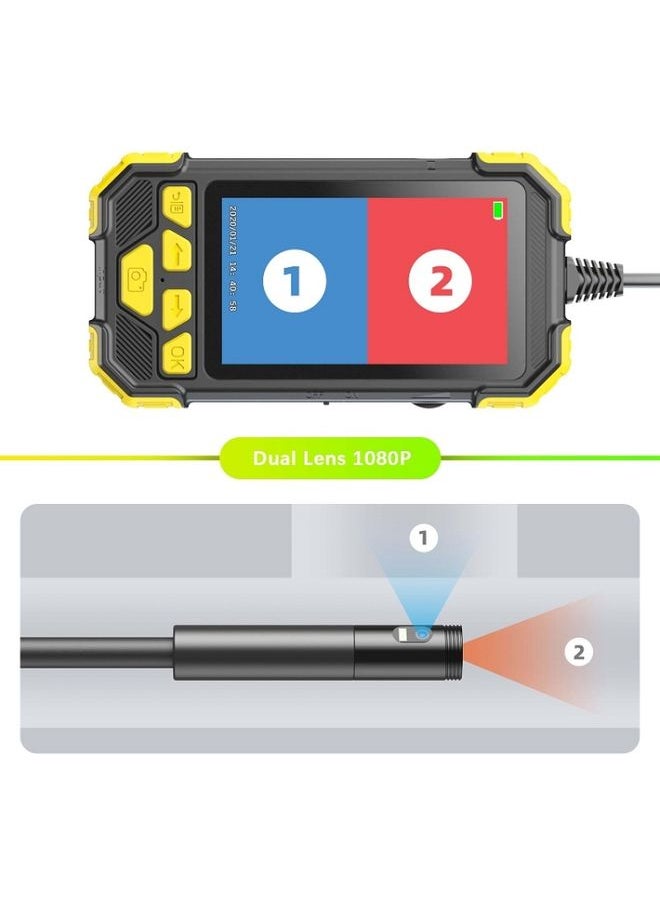 Y19 5.5mm Single Lens Hand-held Hard-wire Endoscope with 4.3-inch IPS Color LCD Screen, Cable Length:3.5m(Yellow)