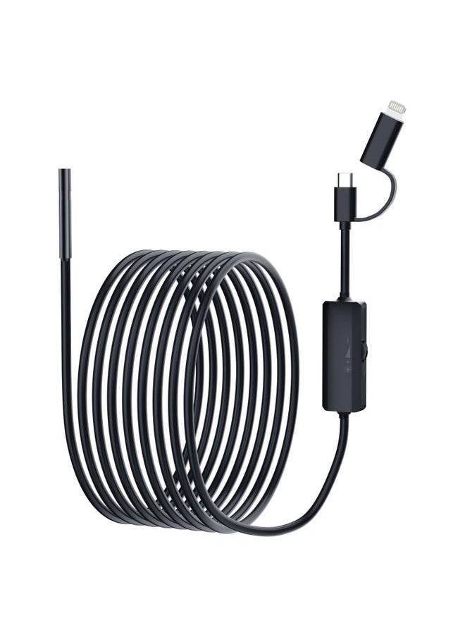 AN112 2 in 1 USB-C / Type-C + 8 Pin Interface 5.5mm HD Industry Endoscope, Length:1m Soft Tube