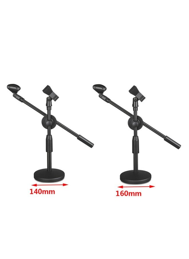 LKT-300 30-65cm Full Metal Disc Base Dual Microphone Stand,Size: 160mm Base