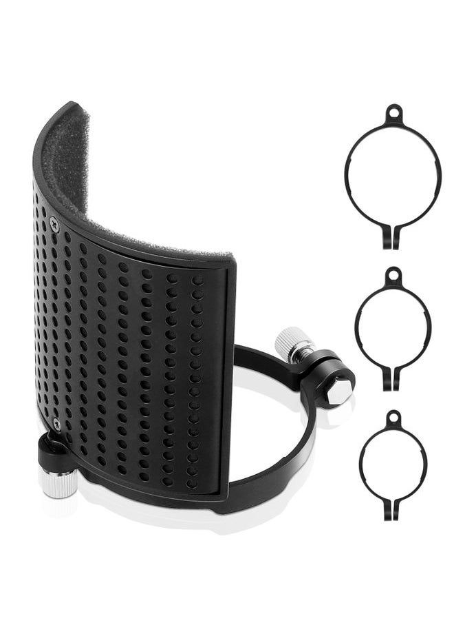 TEYUN PS-4x3 Condenser Microphone U-shaped Blowout Cover Desktop Bracket Audio Accessory Clip(Black)