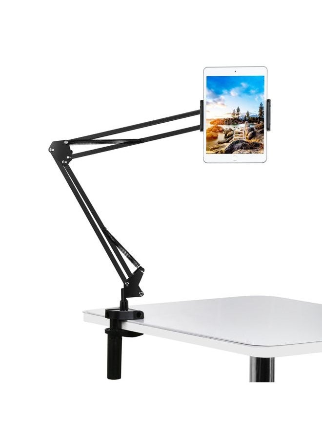 PULUZ  Live Broadcast Desktop Arm Stand Suspension Clamp Holder with Tablet PC Clamp(Black)