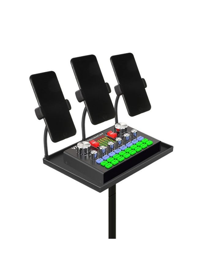 Cell Phone Live Stands Microphone Sound Card Tray Multifunctional Shelf Pallet, Specification: Tray+3 Camera Position