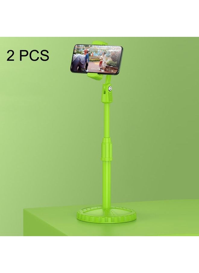 2 PCS Multifunctional Live Telescopic Mobile Phone Desktop Bracket(Mint Green)