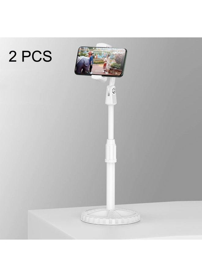 2 PCS Multifunctional Live Telescopic Mobile Phone Desktop Bracket(Ivory White)