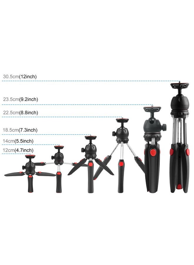 PULUZ Mini VLOG Live Stabilizer Stand Tripod with Phone Clamp for Smartphones (Red)