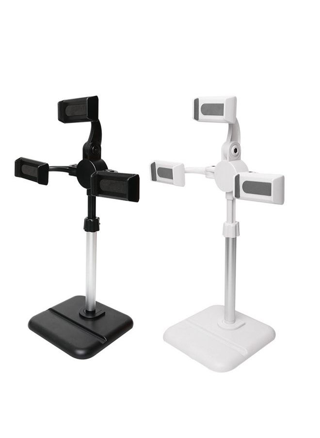 Telescopic Adjustment Live Frame Desktop Tablet Mobile Phone Bracket, Specification: K06 Three-seat (White)