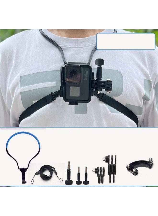 TUYU Camera Neck Holder Mobile Phone Chest Strap Mount  For Video Shooting//POV, Spec: Vertical Shooting (Blue)