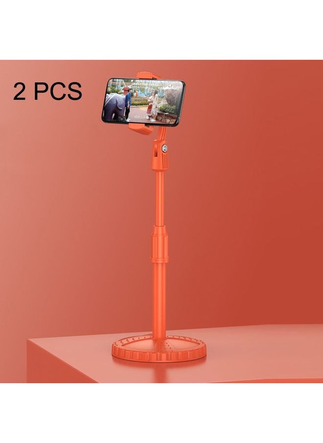 2 PCS Multifunctional Live Telescopic Mobile Phone Desktop Bracket(Active Orange)