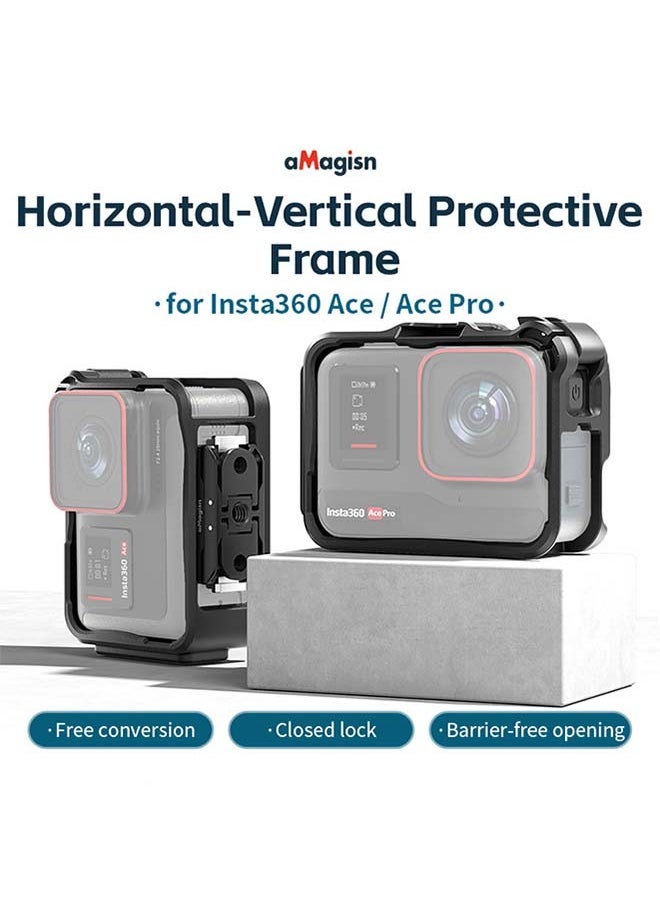 aMagisn Premium Cage for Insta360 Ace Pro - Essential Accessory for Insta360 Ace Pro Action Camera (Border for AcePro)