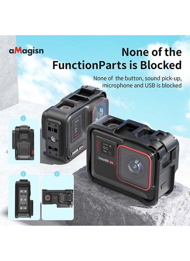 aMagisn Premium Cage for Insta360 Ace Pro - Essential Accessory for Insta360 Ace Pro Action Camera (Border for AcePro)
