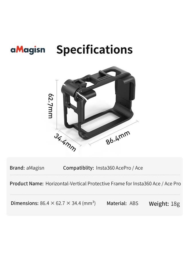 aMagisn Premium Cage for Insta360 Ace Pro - Essential Accessory for Insta360 Ace Pro Action Camera (Border for AcePro)
