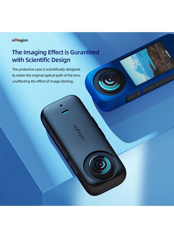 aMagisn Premium Silicone Body Case and Lens Sleeve for Insta360 X3 - Essential Protection Accessories for Insta360 X3 360-Degree Action Camera (Body Case + Lens Sleeve)