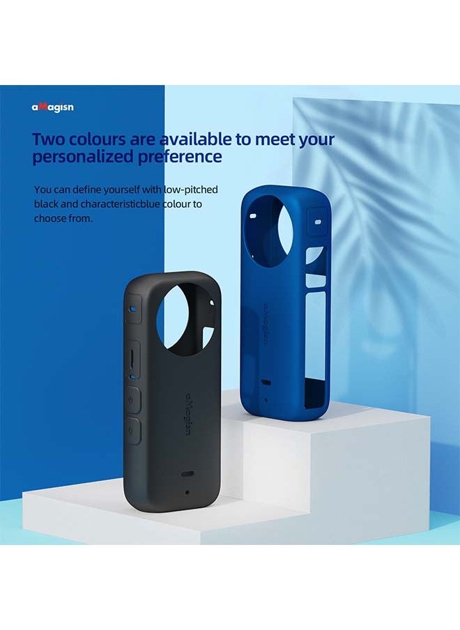 aMagisn Premium Silicone Body Case and Lens Sleeve for Insta360 X3 - Essential Protection Accessories for Insta360 X3 360-Degree Action Camera (Body Case + Lens Sleeve)