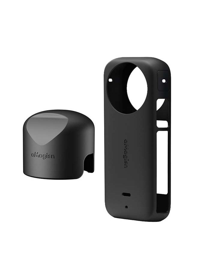 aMagisn Premium Silicone Body Case and Lens Sleeve for Insta360 X3 - Essential Protection Accessories for Insta360 X3 360-Degree Action Camera (Body Case + Lens Sleeve)