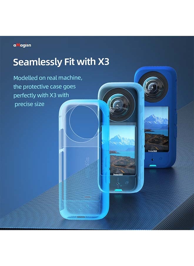 aMagisn Premium Silicone Body Case and Lens Sleeve for Insta360 X3 - Essential Protection Accessories for Insta360 X3 360-Degree Action Camera (Body Case + Lens Sleeve)