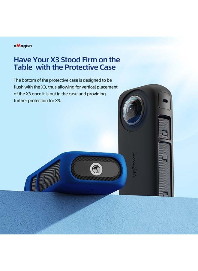 aMagisn Premium Silicone Body Case and Lens Sleeve for Insta360 X3 - Essential Protection Accessories for Insta360 X3 360-Degree Action Camera (Body Case + Lens Sleeve)