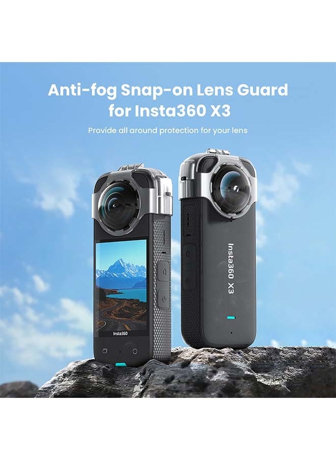 aMagisn Premium Anti-Fog Lens Protector and Protective Case with Buckle for Insta360 X3 - Essential Accessory for Action Cameras