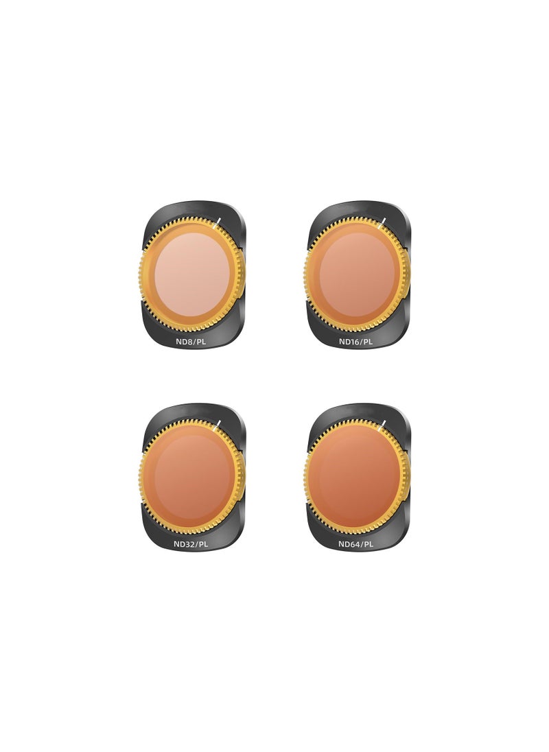 Magnetic ND/CPL Filter Set Compatible with DJI OSMO Pocket 3 - 4 Pack Adjustable Filter Set (ND8/PL+ND16/PL+ND32/PL+ND64/PL)