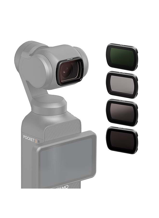 aMagisn Premium Filters and Protective Lens for DJI Osmo Pocket 3 - Essential Accessories for Action Cameras (ND16/64/256 + CPL)