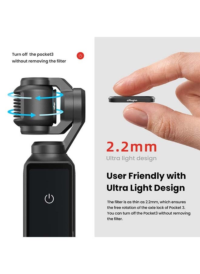 aMagisn Premium CPL Filter and Protective Lens for DJI Osmo Pocket 3 - Essential Accessories for Action Cameras