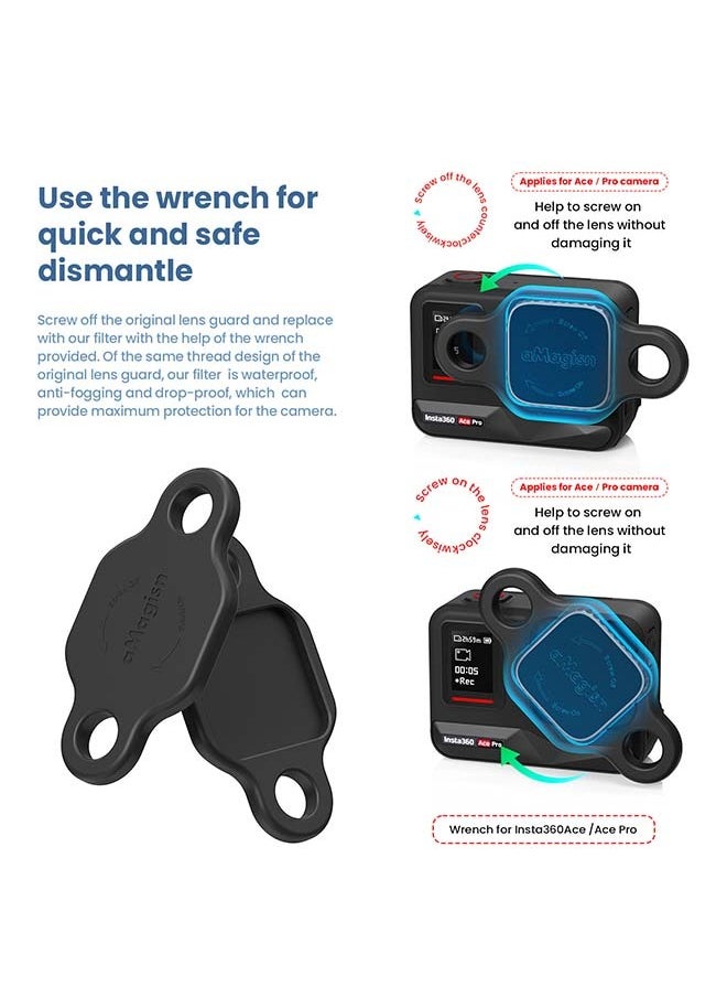 aMagisn Premium Waterproof Filters and Protective Lenses for Insta360 Ace Pro - Essential Accessories for Insta360 Ace Pro Action Cameras (AcePro - CPL + ND8 + 16 + 32)