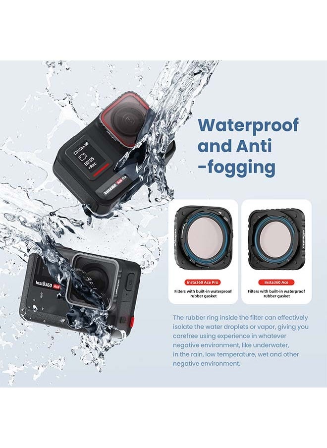 aMagisn Premium Waterproof Filters and Protective Lenses for Insta360 Ace Pro - Essential Accessories for Insta360 Ace Pro Action Cameras (AcePro - CPL + ND8 + 16 + 32)