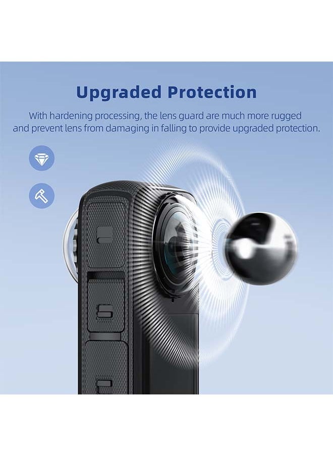 aMagisn Premium Lens Glass Protective Lenses and Cleaning Cloth for Insta360 X4 - Essential Protection Accessories for Insta360 X4 Action Camera (2 Lens Protective Lenses and 1 Cleaning Cloth)