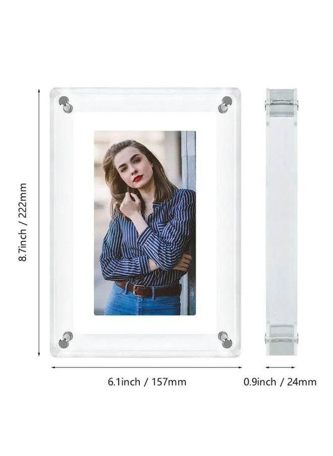 7 Inch Acrylic HD Digital Photo Frame Desktop Smart Motion Video Player Ornament(UK Plug)