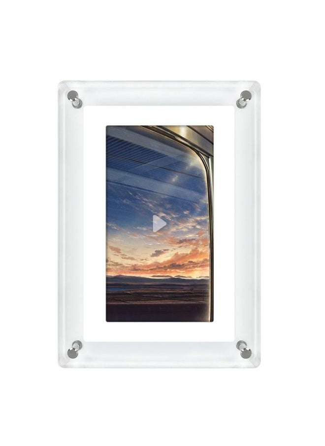 7 Inch Acrylic HD Digital Photo Frame Desktop Smart Motion Video Player Ornament(UK Plug)