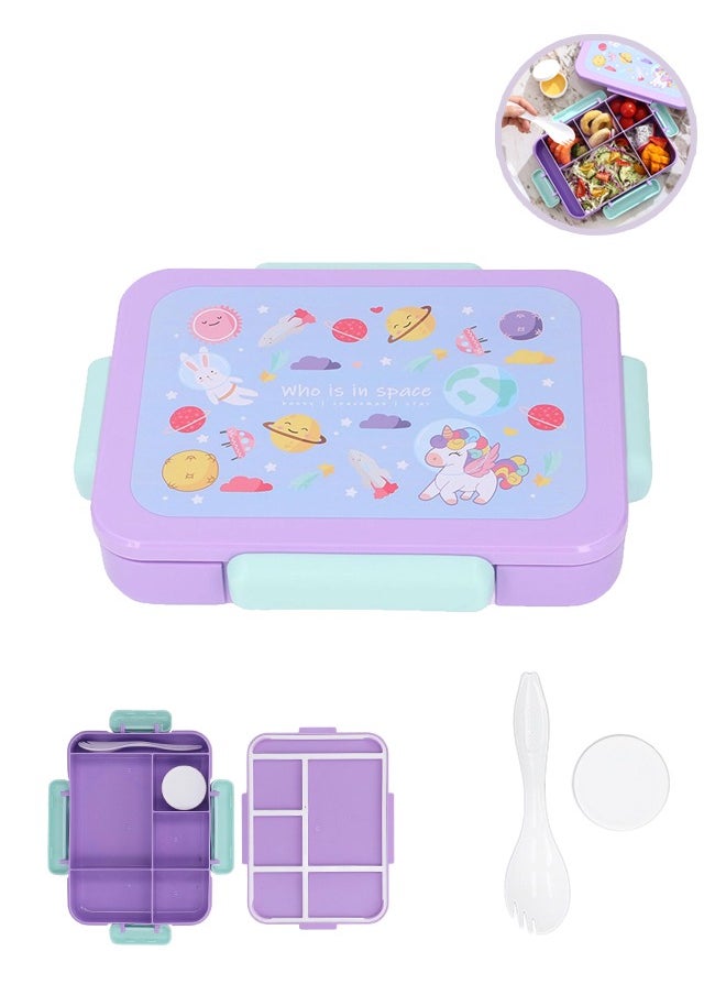 Convenient Kids Lunch Box, Microwave Safe, Separate Sections, Charming Design, Premium Utensils, with Kids Lunch Box, with Utensils for Kids(Purple)