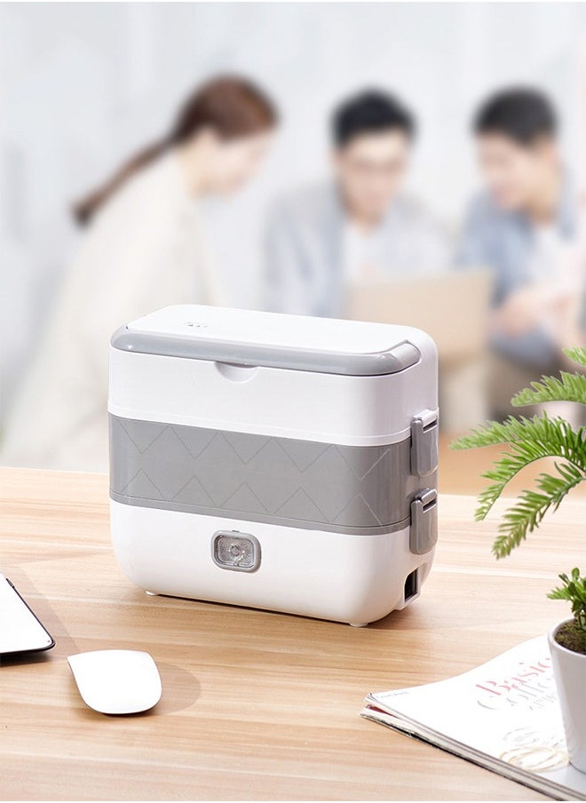 2-Layer Portable Electric Food Heater Lunch Box, Mini Removable 304 Stainless Steel 220v Food Heater