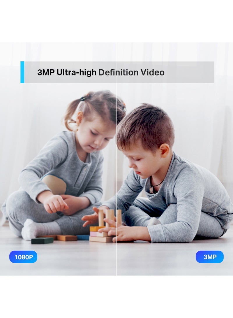 Tapo C210,  Wifi Camera, 2K 3MP Pet Camera Indoor Camera for Security, Wireless 360° for Baby Monitor, CCTV, Smart Motion Detection & Tracking, Night Vision, Works with Alexa & Google Home